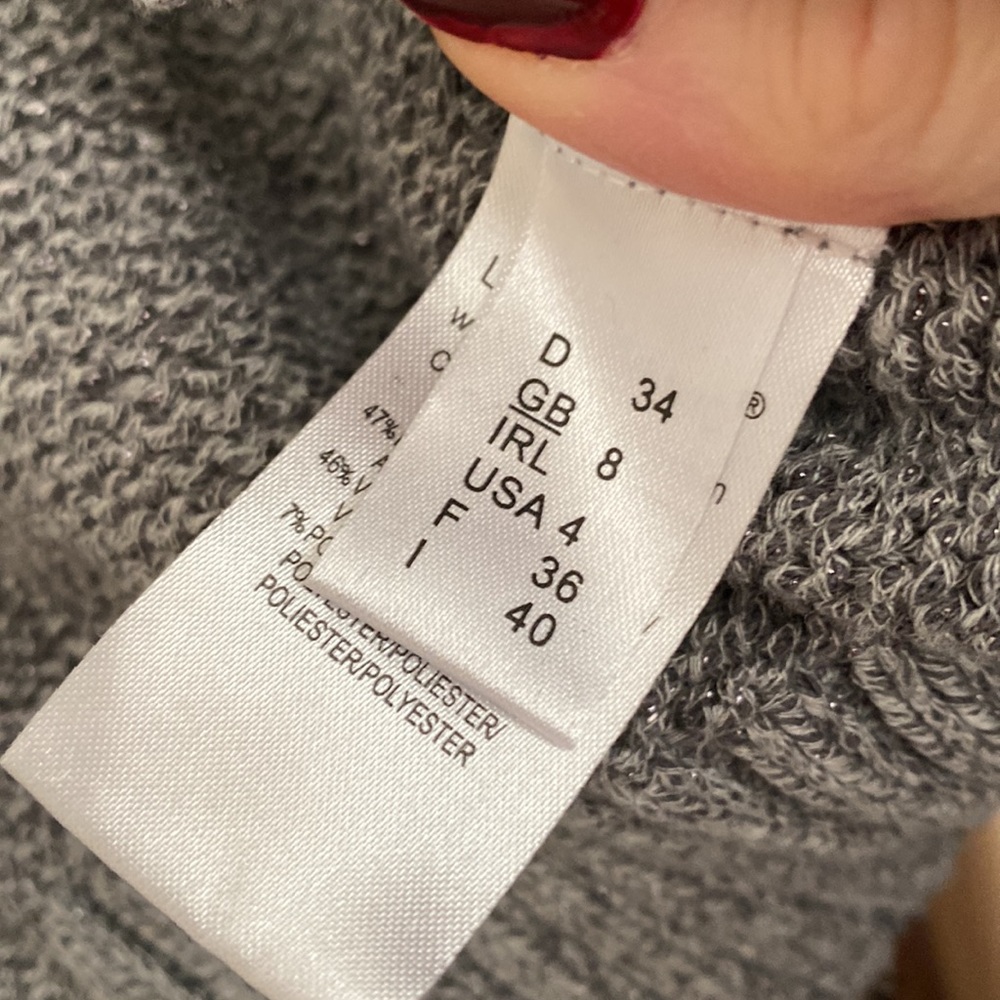 LUISA CERANO | Cardigan Sweater Open Front Metallic Yarn Knit. Cotton/Viscose - Picture 5 of 9